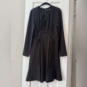 Proenza Schouler - drawstring flare Black Long-Sleeve Dress
